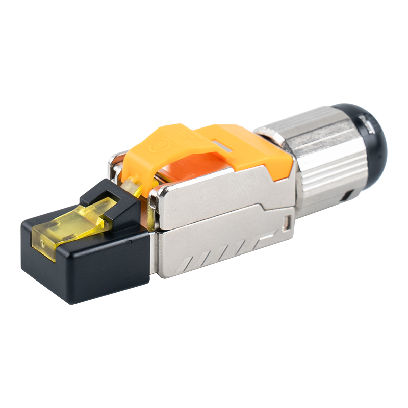 Ceanglóir RJ45 Gan Uirlis Sciath Cat6A (le clúdach plaisteach) RJ-G70S-C6A