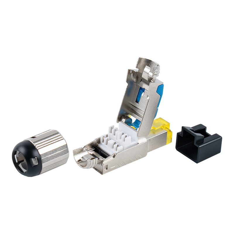 Ceanglóir RJ45 Gan Uirlis Sciath Cat6A (le clúdach plaisteach) RJ-G70S-C6A Ceanglóir RJ45 Gan Uirlis Sciath Cat6A (le clúdach plaisteach) RJ-G70S-C6A