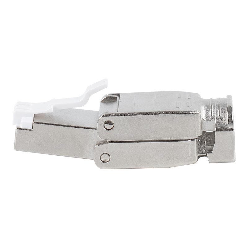 Ceanglóir RJ45 Gan Uirlis RJ-602S-1-C6A Sciath Cineál Brúite anuas Cat6A Ceanglóir RJ45 Gan Uirlis RJ-602S-1-C6A Sciath Cineál Brúite anuas Cat6A