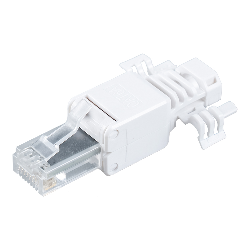 Ceanglóir RJ45 Gan Uirlis Gan Sciath Cat6A （le sciatháin） RJ-688X-C6A