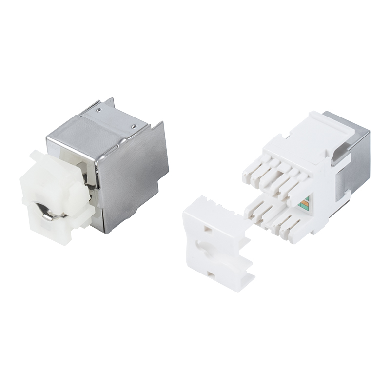 Jack Keystone Sciath 180° Cat6A (le cásáil miotail) SM-2064SD8C6A