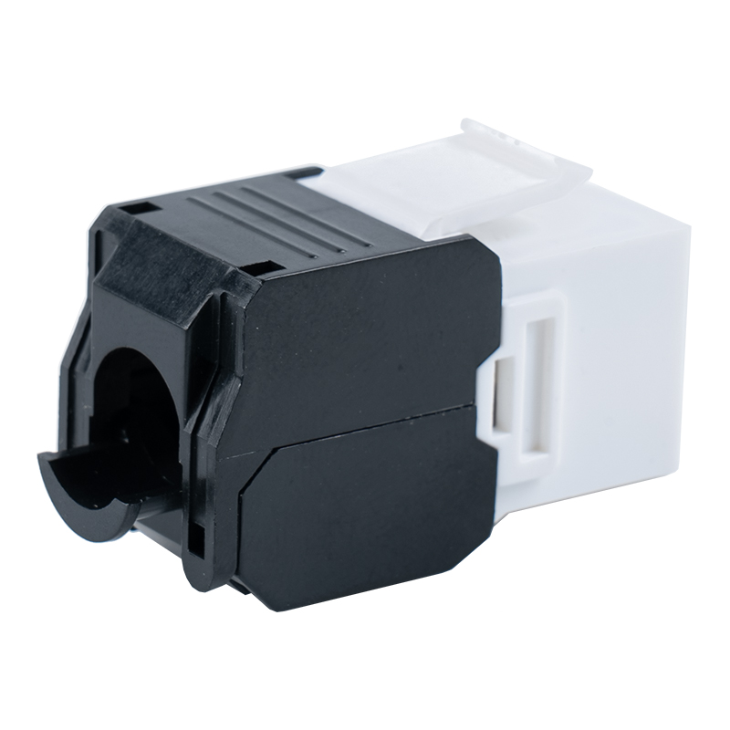 Cat6 Jack Modúlach 180° Gan Uirlis (cineál smeach-oscailte) SM-2336H8C6 Cat6 Jack Modúlach 180° Gan Uirlis (cineál smeach-oscailte) SM-2336H8C6