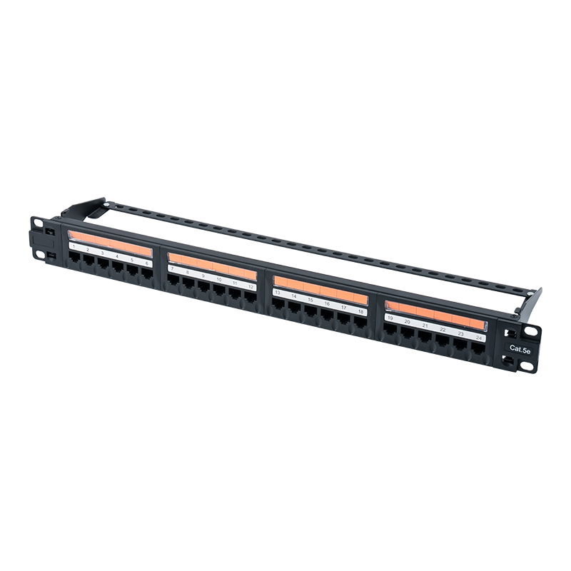 Painéal paiste 24-port neamhshielded Cat5e 19-orlach 1U (fuinneog plaisteach barr smeach) SP-3410D24-C5E